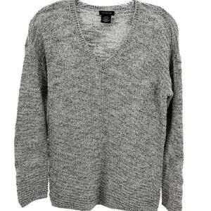 Calvin Klein Jeans Gray V Neck Long Sleeve Lightweight Cozy Designer Sweater S